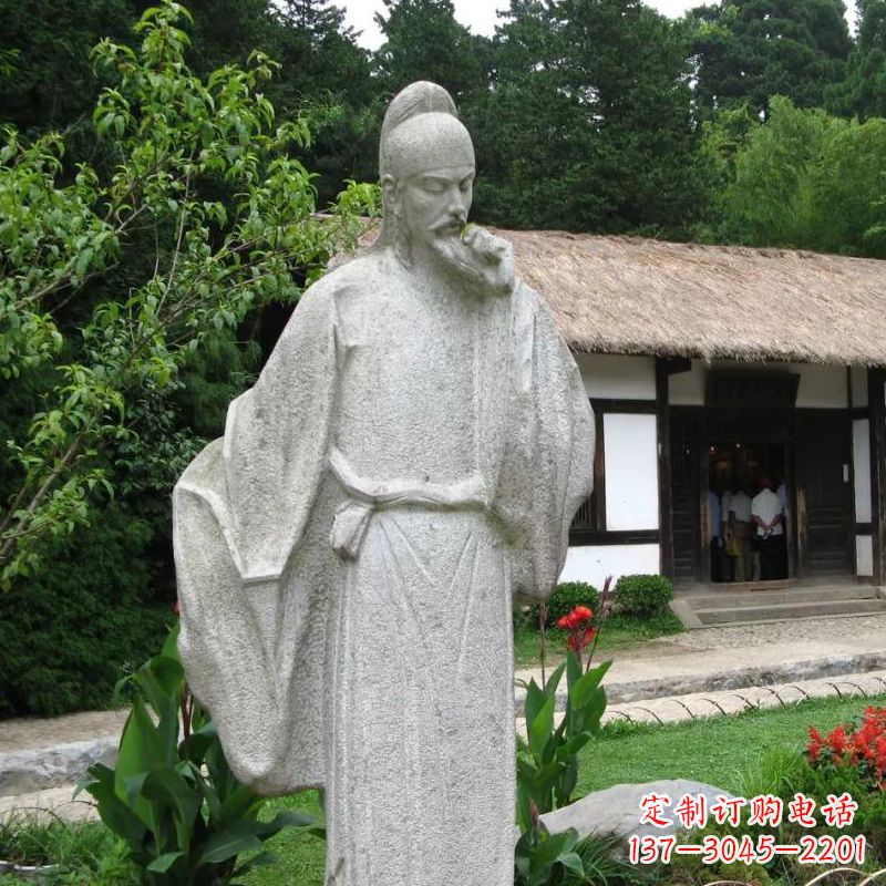 郴州白居易石雕塑像-公园景区中国古代历史文化名人雕塑