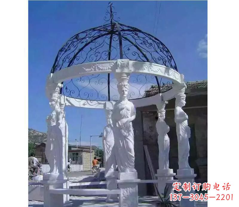 郴州白色欧式石头凉亭