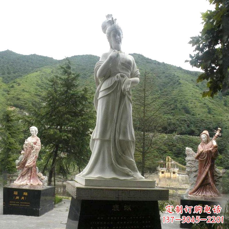 郴州褒姒雕塑-大理石石雕美女中国古代美女塑像