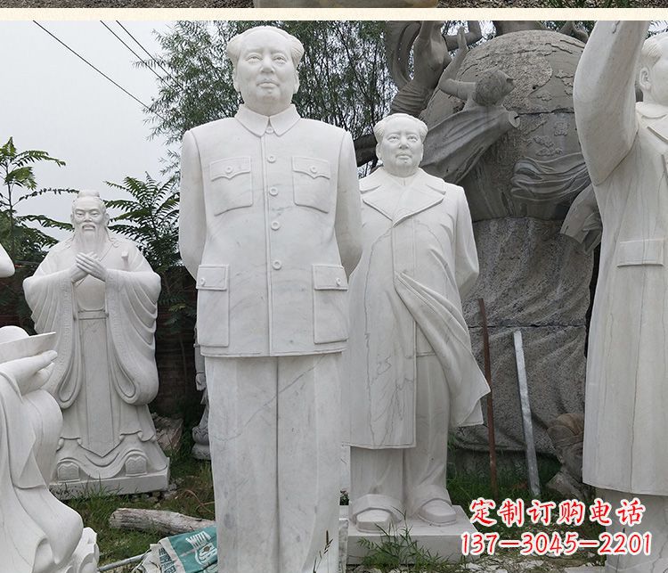 郴州背手的毛主席汉白玉伟人石雕