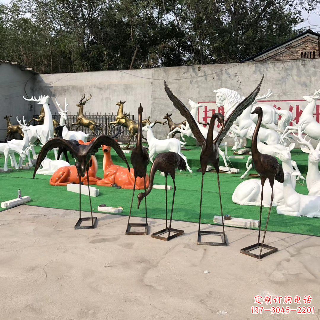 郴州仙鹤玻璃钢雕塑精致美丽的艺术品