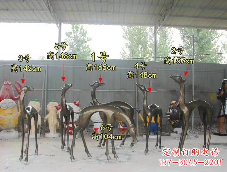 郴州玻璃钢仿铜公园小鹿雕塑