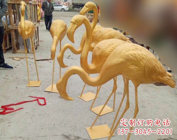 郴州火烈鸟雕塑仿铜雕塑的精美杰作