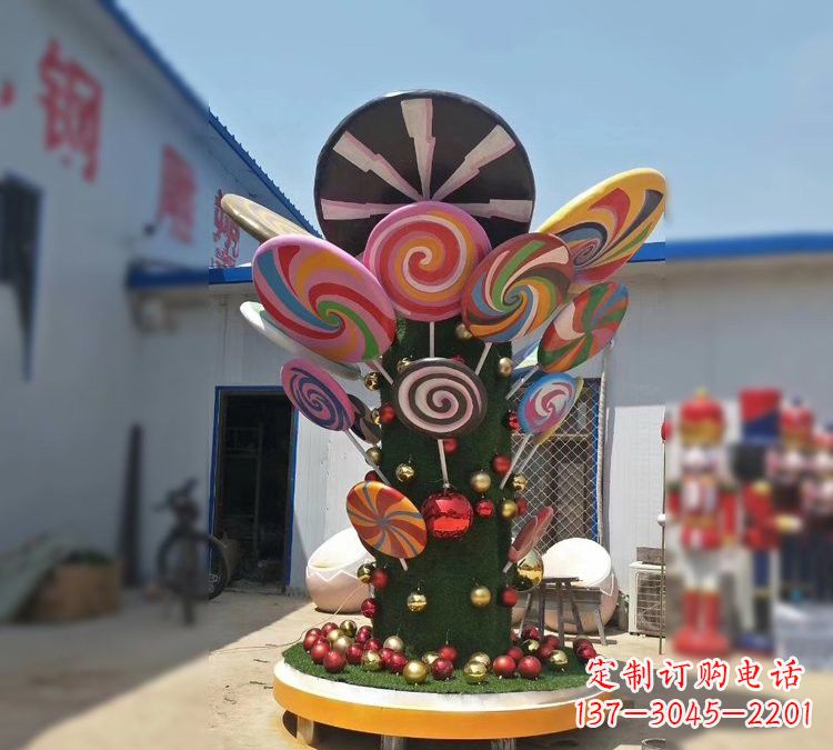 郴州玻璃钢制作的棒棒糖雕塑