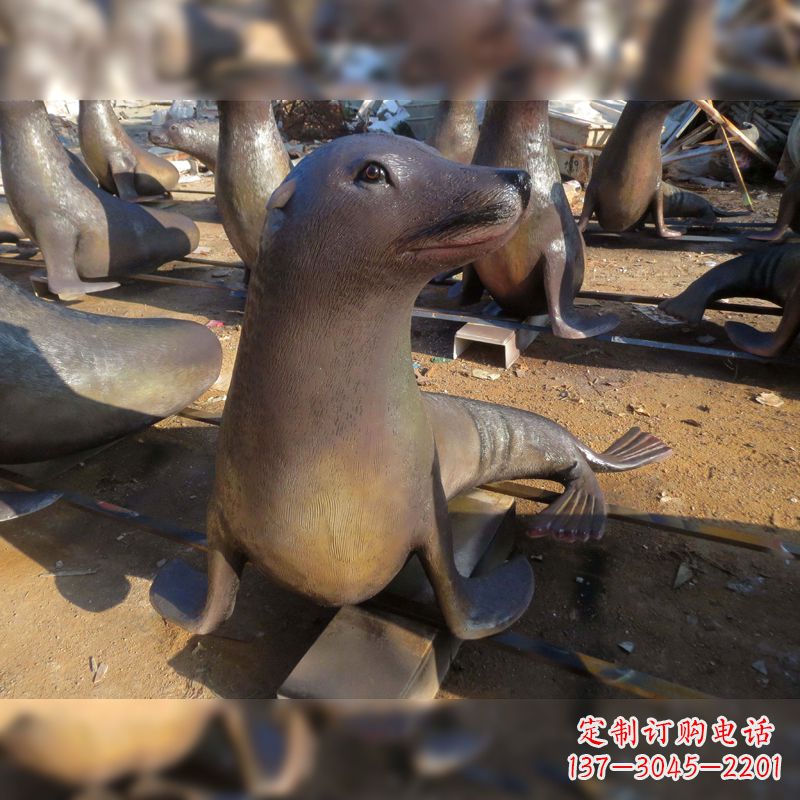 郴州玻璃钢仿真海豹雕塑