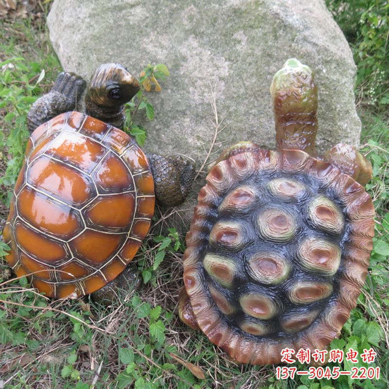 郴州玻璃钢海龟雕塑精致美观的园林装饰品