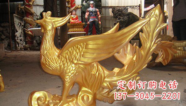 郴州玻璃钢凤凰仿铜动物雕塑传承传统文化