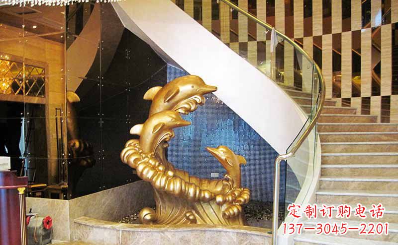 郴州玻璃钢海豚雕塑精美的艺术精品
