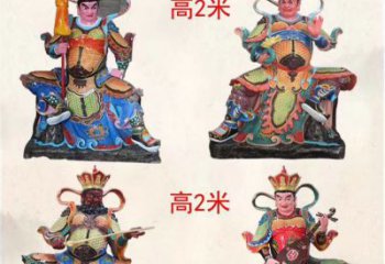 郴州玻璃钢彩绘四大天王雕塑宏伟壮观的艺术珍品