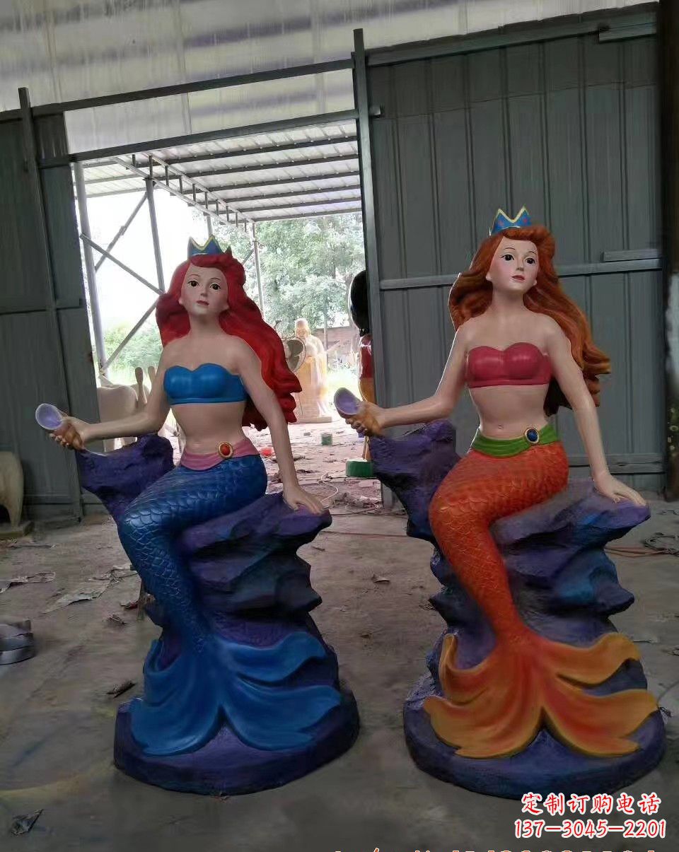 郴州玻璃钢美人鱼雕塑——精美的艺术作品