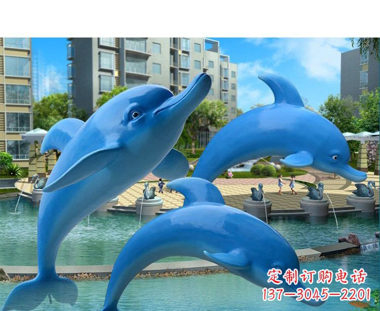 郴州玻璃钢海豚雕塑灵动而美丽