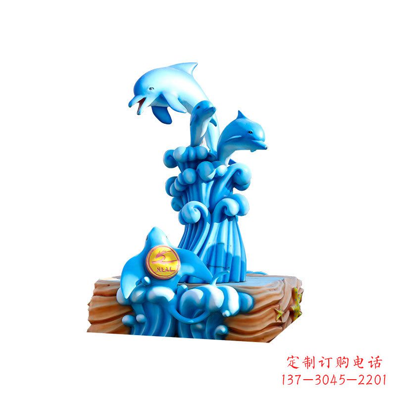 郴州玻璃钢海豚雕塑精美可爱的海洋宝藏