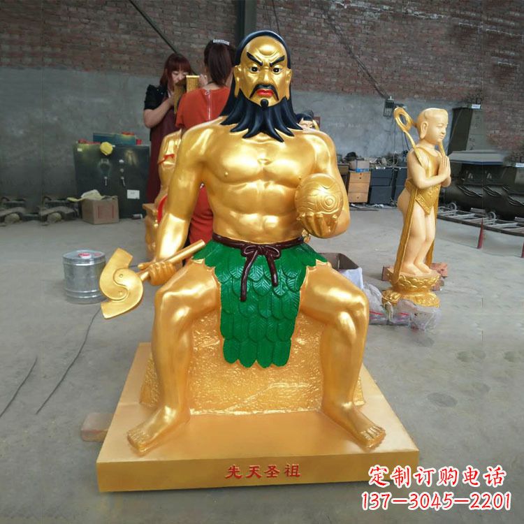 郴州炎帝雕塑玻璃钢彩绘的神话传说