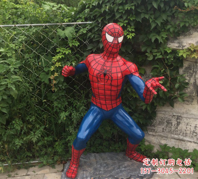 郴州玻璃钢蜘蛛侠一座精致的雕塑