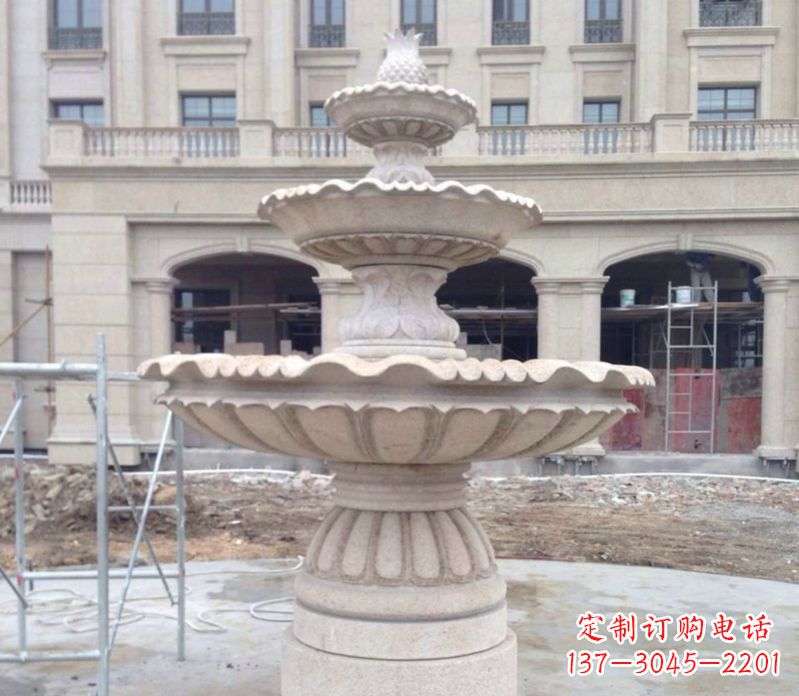 郴州菠萝多层喷泉石雕——精美而多变的艺术品