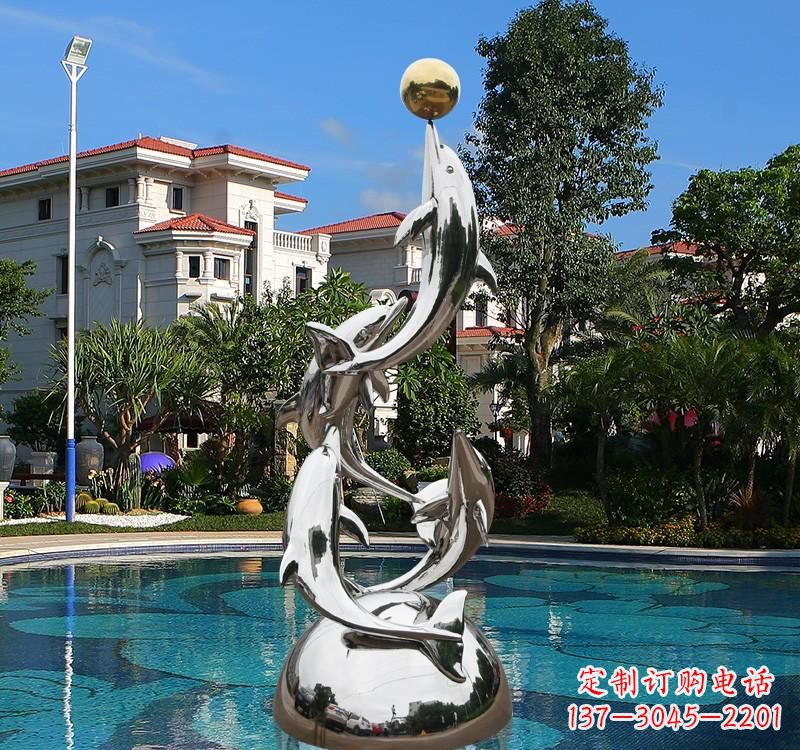 郴州不锈钢海豚雕塑精美绝伦