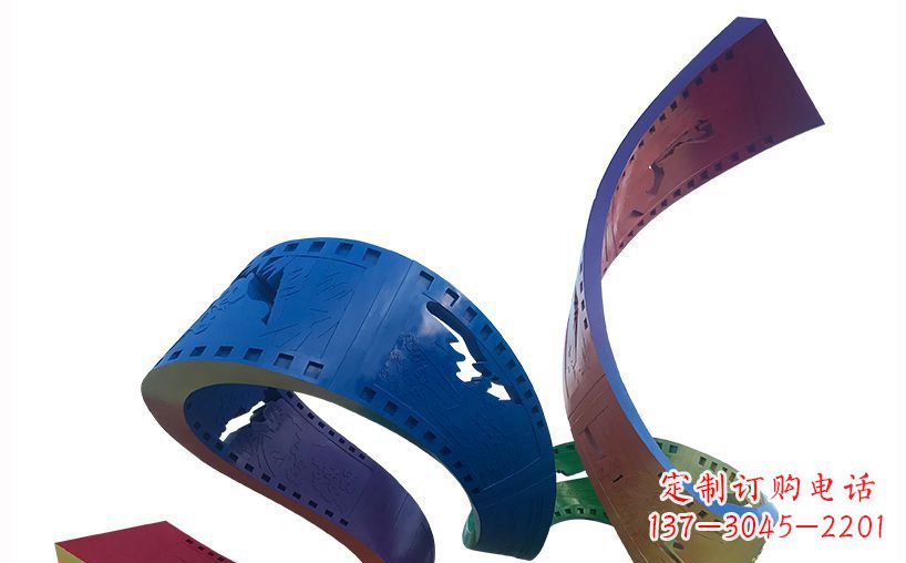 郴州不锈钢彩色胶卷公园雕塑精美的艺术珍品