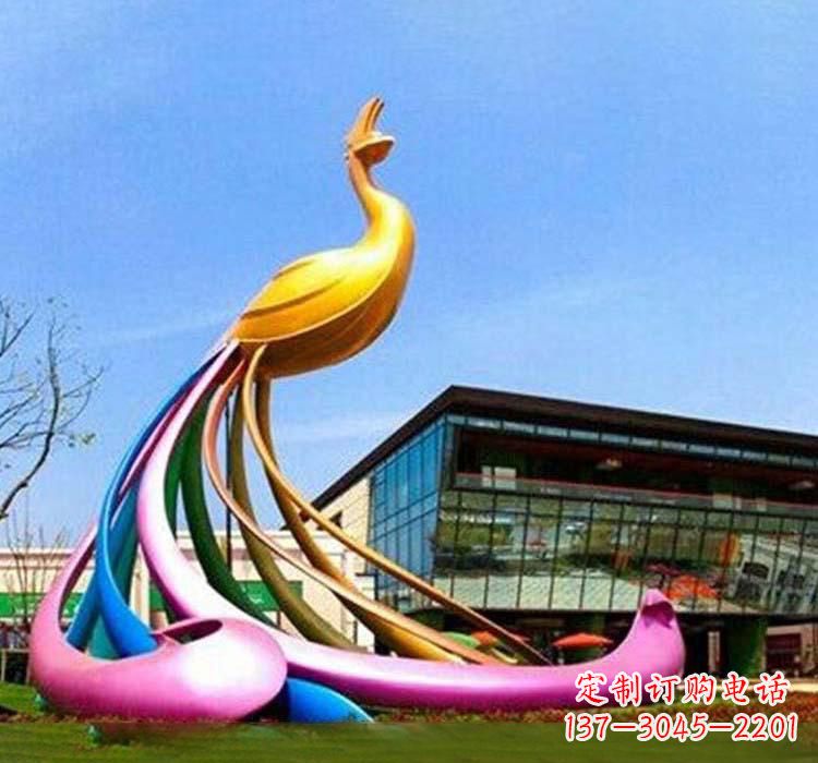 郴州不锈钢彩色孔雀雕塑——美轮美奂的艺术精品