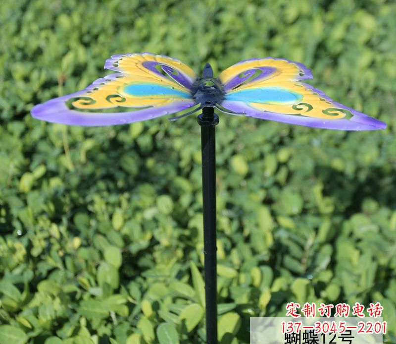 郴州不锈钢彩色蝴蝶雕塑点缀园林的艺术之美
