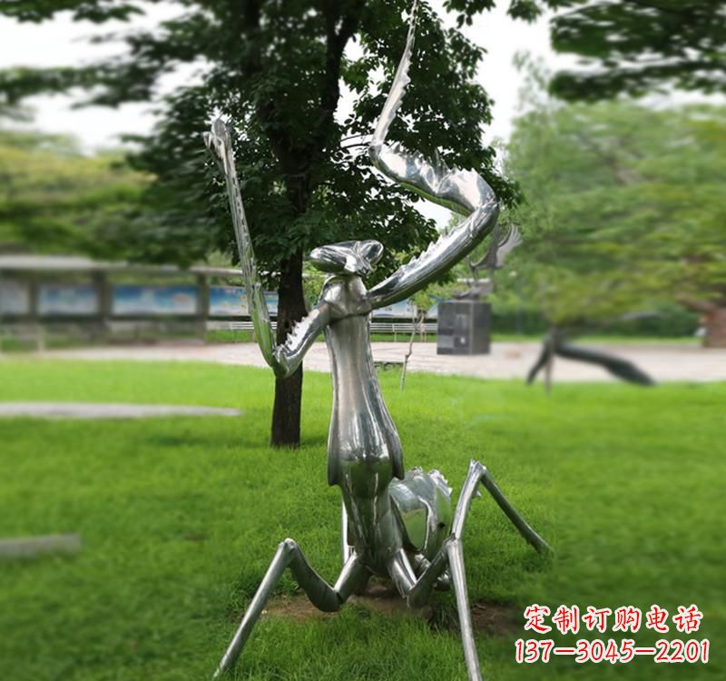 郴州不锈钢螳螂雕塑精致美观的艺术品