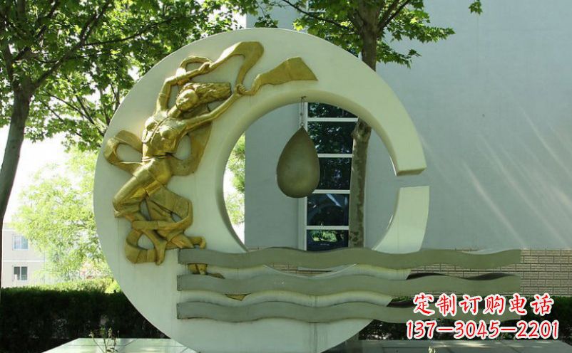 郴州不锈钢嫦娥奔月景观雕塑