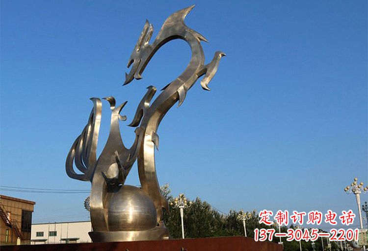 郴州不锈钢龙凤雕塑以艺术传承文化