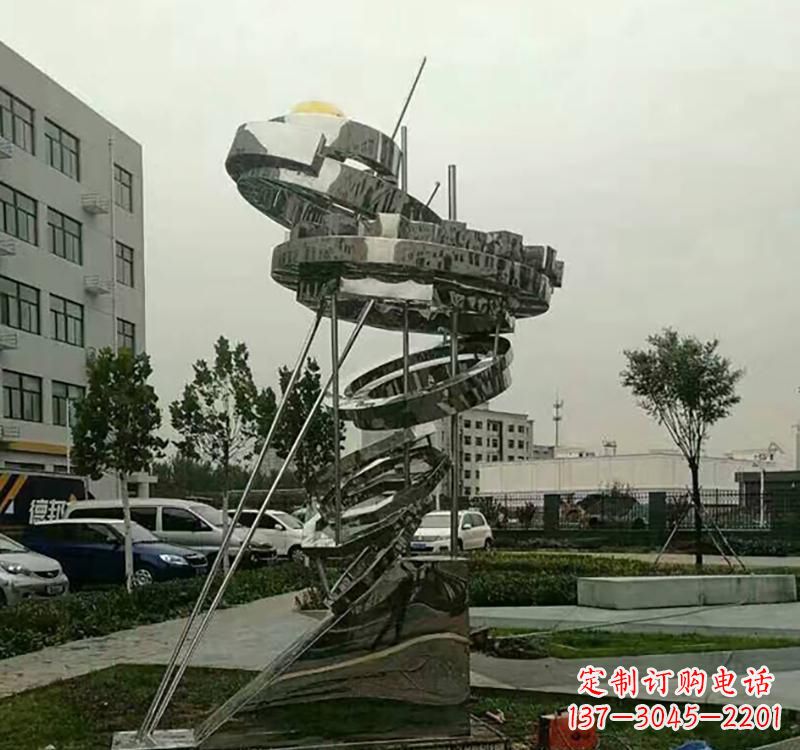 郴州不锈钢戒指雕塑——点缀城市美景