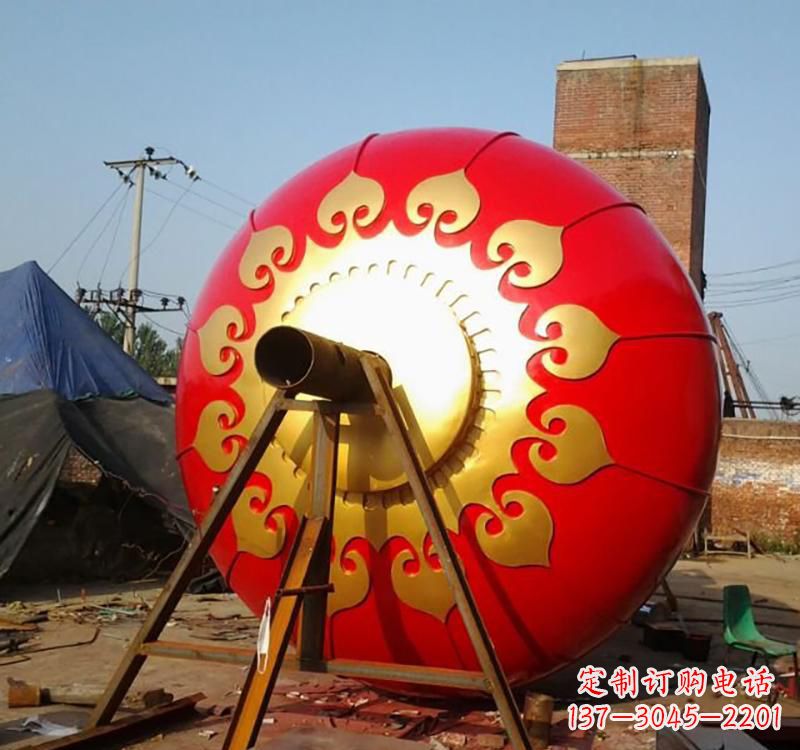 郴州不锈钢城市红色灯笼雕塑灯笼象征着繁荣