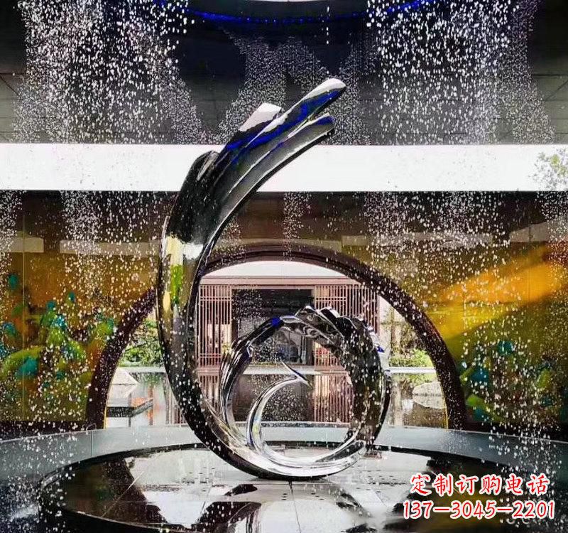 郴州不锈钢城市景观喷泉雕塑美丽而又充满力量