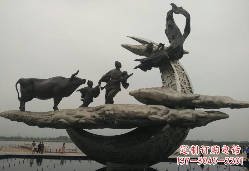 郴州不锈钢牛郎织女雕塑传说中的爱情