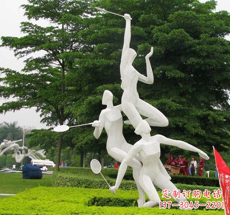 郴州精美绝伦的不锈钢羽毛球雕塑