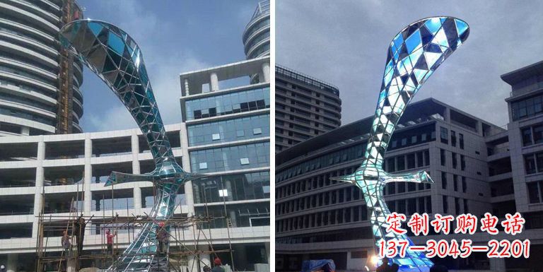 郴州大雁景观雕塑——精美不锈钢艺术品