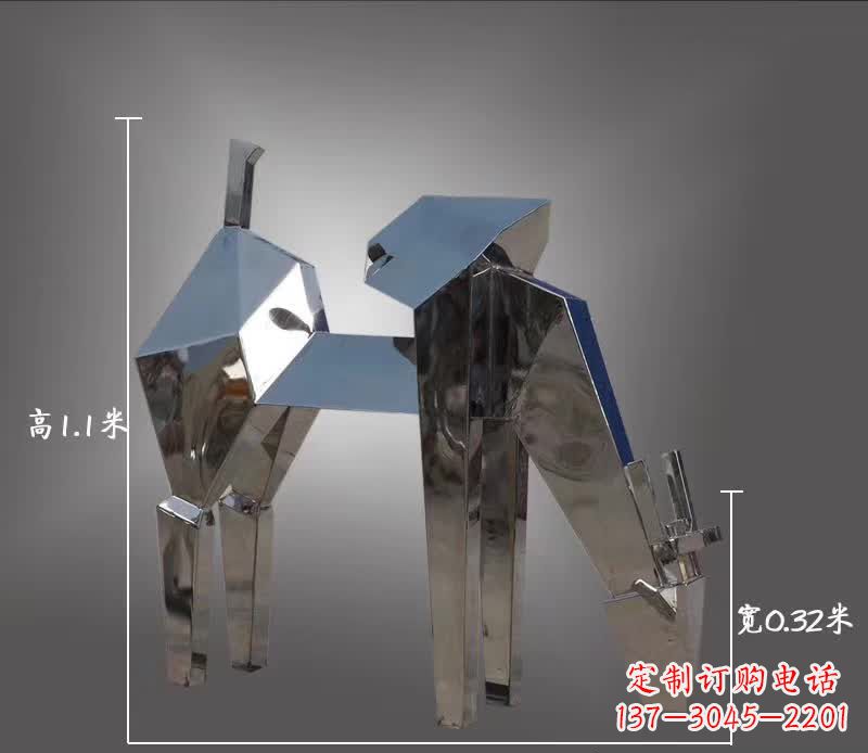 郴州不锈钢动物雕塑——鹿