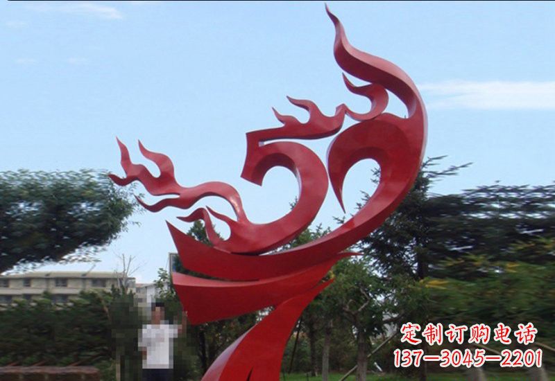 郴州不锈钢凤凰涅槃雕塑——象征着新生