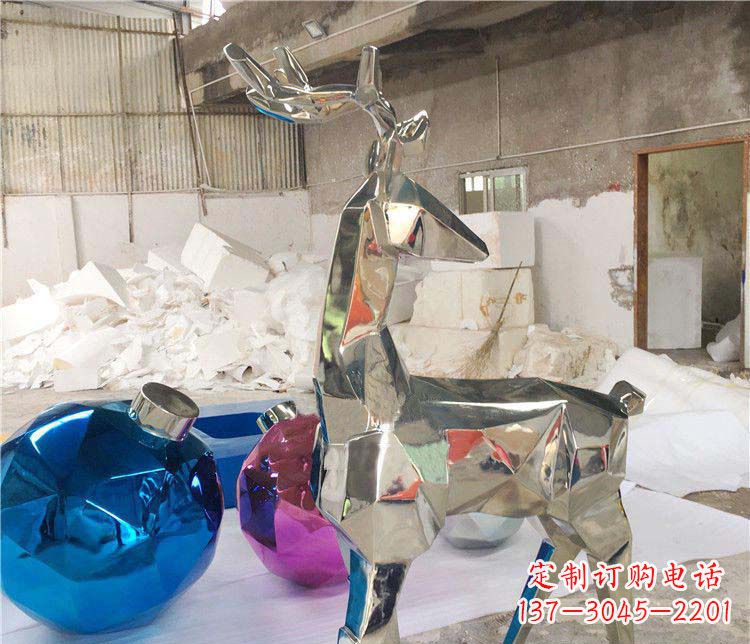 郴州不锈钢梅花鹿雕塑