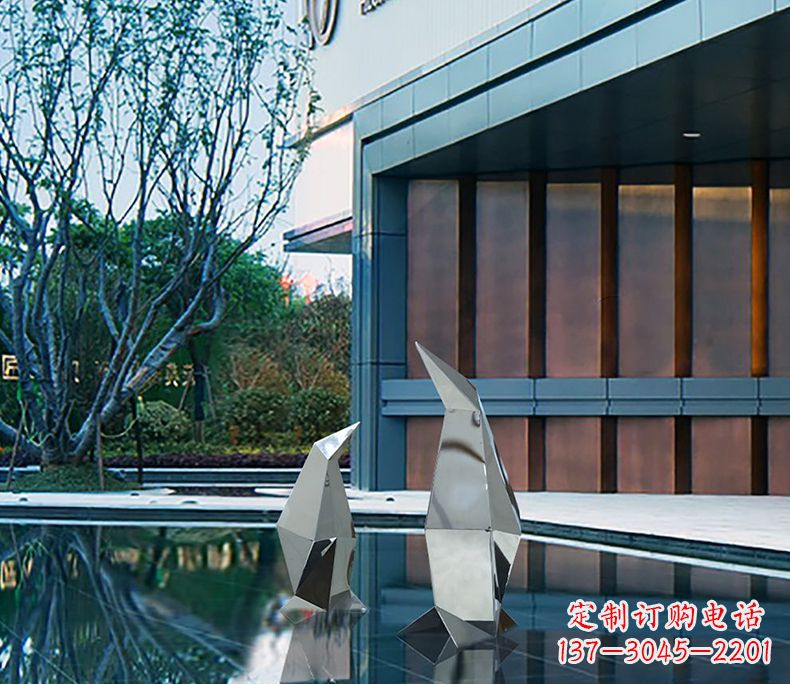 郴州不锈钢企鹅雕塑一件来自大自然的艺术品