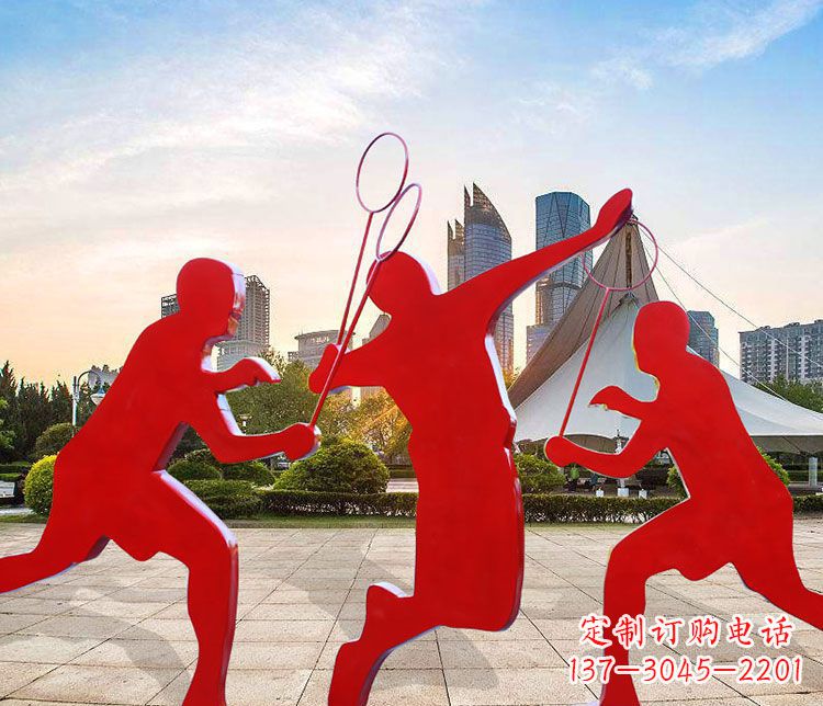郴州羽毛球雕塑以不锈钢为原料的精美艺术品