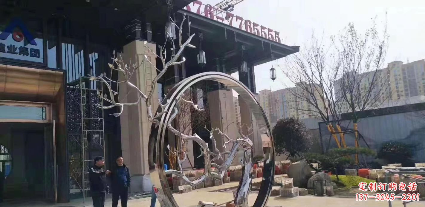 郴州不锈钢抽象镜面圆环雕塑