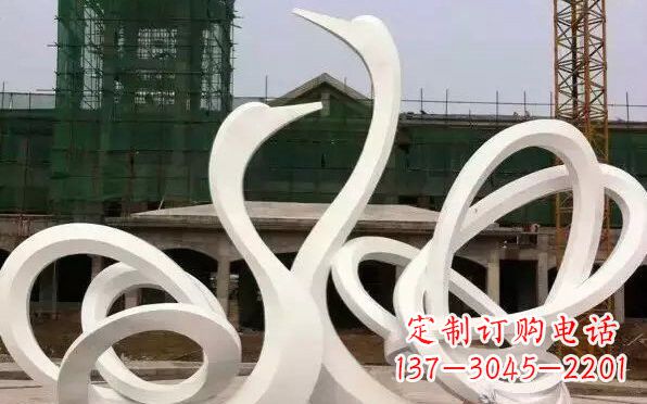 郴州不锈钢天鹅雕塑美丽而优雅