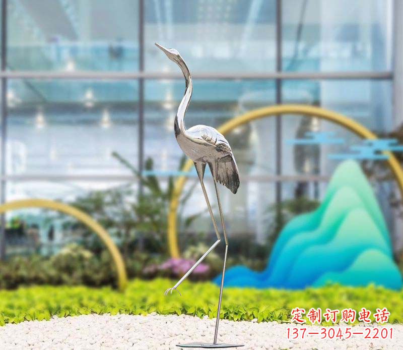 郴州不锈钢仙鹤雕塑传承中国古典文化