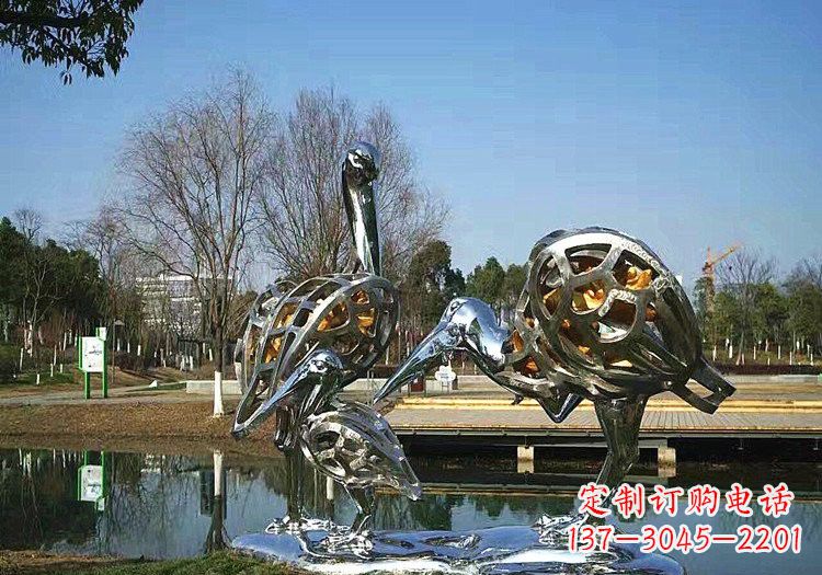 郴州不锈钢抽象仙鹤雕塑222