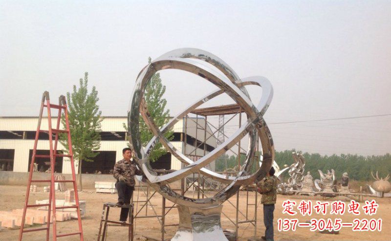 郴州不锈钢抽象圆环雕塑。