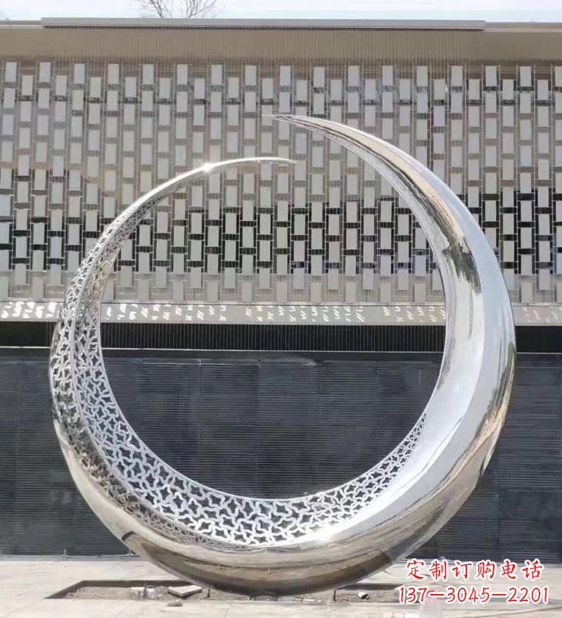 郴州不锈钢月亮雕塑精美的艺术之作
