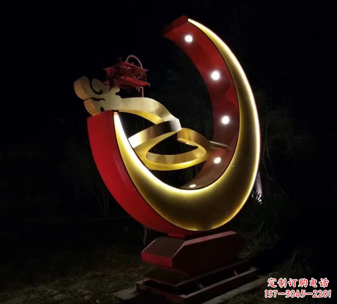 郴州不锈钢月亮雕塑静谧中的经典之美