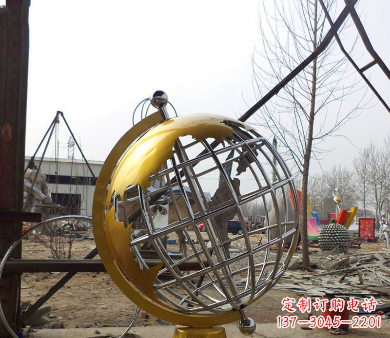郴州不锈钢地球仪雕塑象征着美好未来