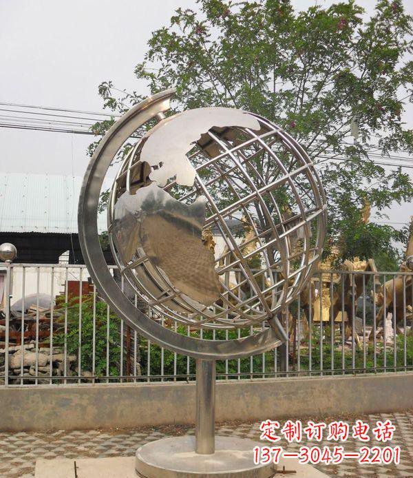 郴州不锈钢地球仪校园雕塑_1