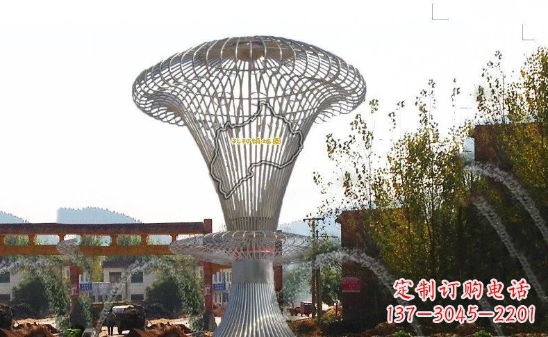 郴州城市景观的艺术礼物——不锈钢地图雕塑