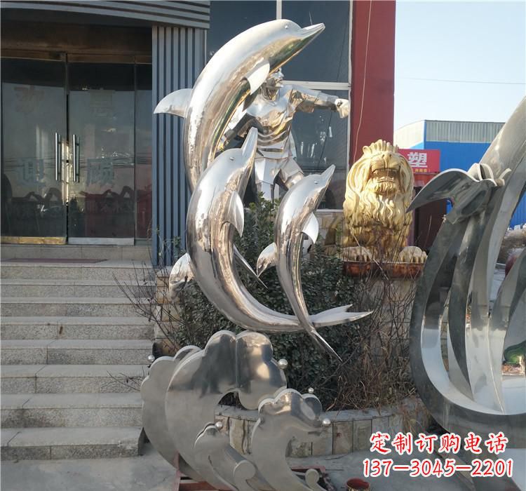 郴州不锈钢海豚雕塑——精美外观,传递环保理念