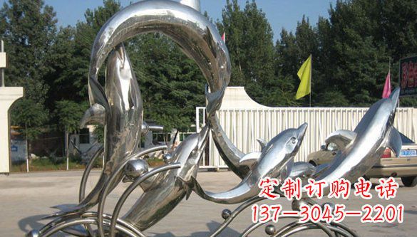郴州不锈钢海豚雕塑精美雕刻展现海洋之美