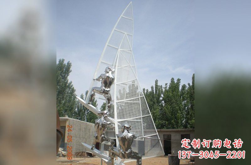 郴州不锈钢帆船雕塑精美的艺术品